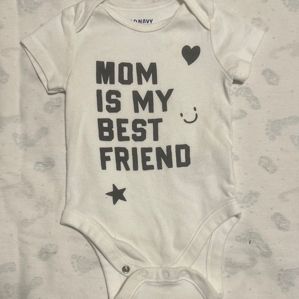 Old Navy White Bodysuit - 'Mom is My Best Friend'
